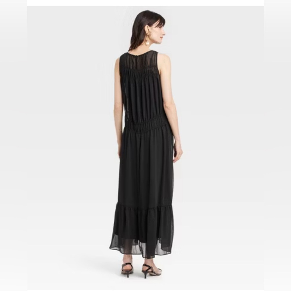 Women's Sheer Chiffon Maxi Dress - A New Day Sz M - Picture 2 of 3